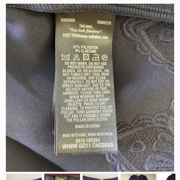 Ted Baker Cheskka Lace and Mesh Skater Dress Dark Blue Navy Floral Embroidery - Picture 12 of 16